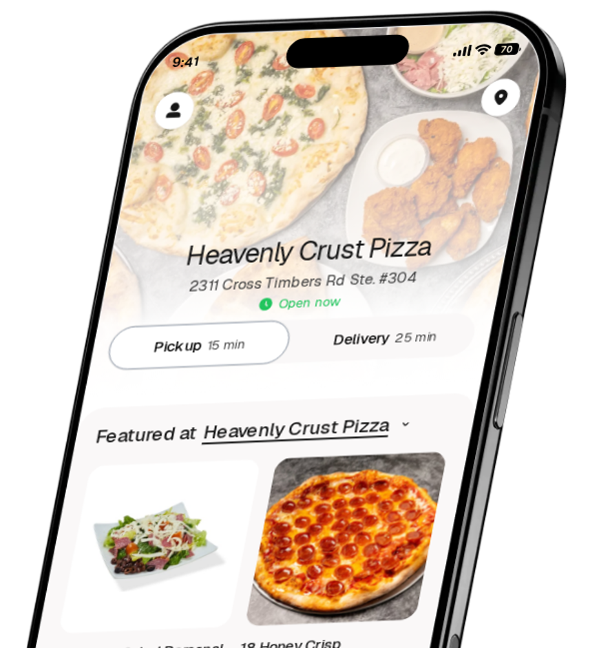 Heavenly Crust Pizza app preview